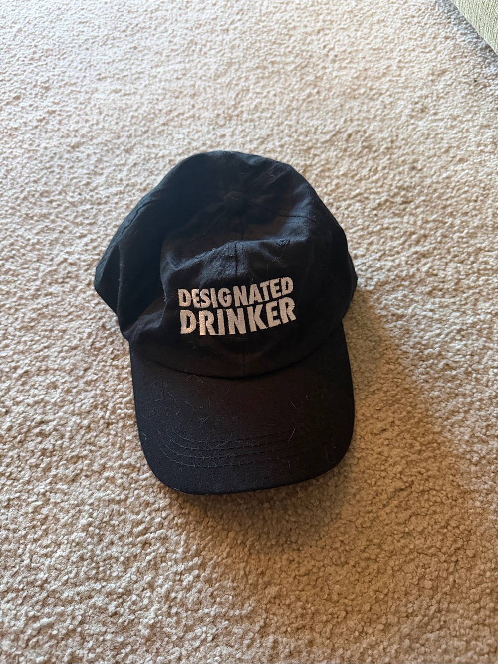 Black 'Designated Drinker' Embroidered Baseball Cap